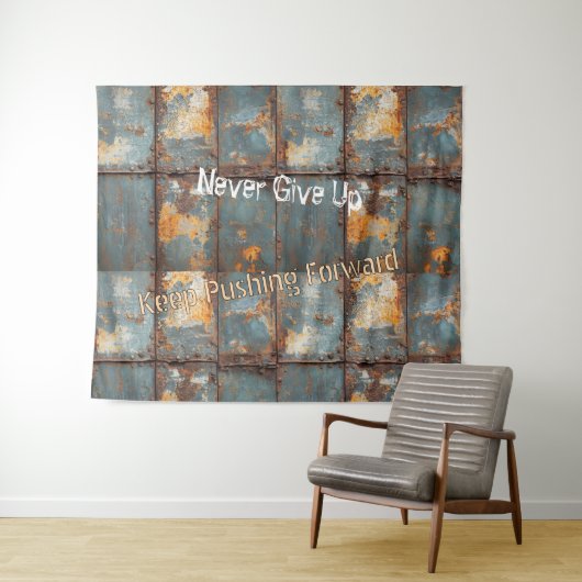 Rusty Metal Industrial 2 Text タペストリー (インサイチュ(横))