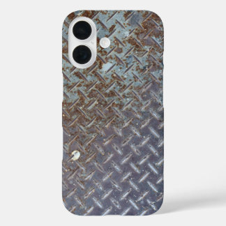 Rusty Metal Style Diamond Plate iPhone 16ケース