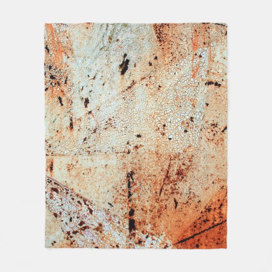 Rusty metal surfaceabstract, aging, home decor, bu フリースブランケット (正面)
