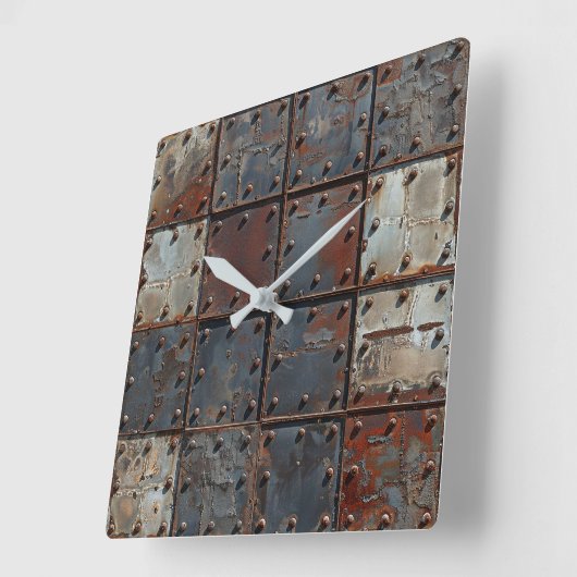 Rusty Metal Wall Clock スクエア壁時計 (傾斜)