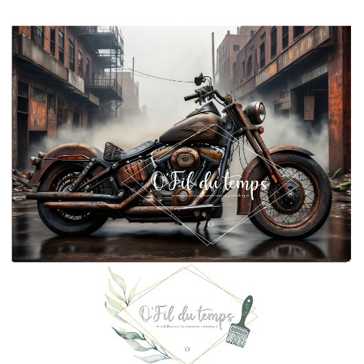 Rusty old bike v2 post-apocallyptic Tissue paper 薄葉紙