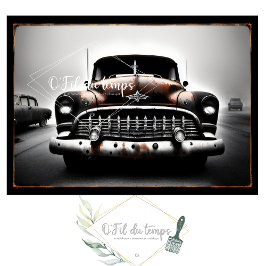 Rusty old car no2 post-apocallyptic Tissue paper  薄葉紙