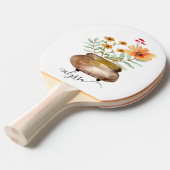 Rusty Pink Rose Flowers Trendy Script Name 卓球ラケット (正面アングル)