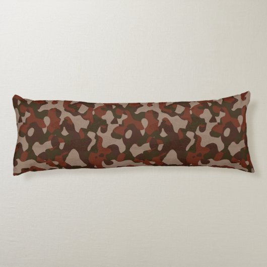 Rusty Red and Dark Olive Camo abstract ボディピロー (裏面)