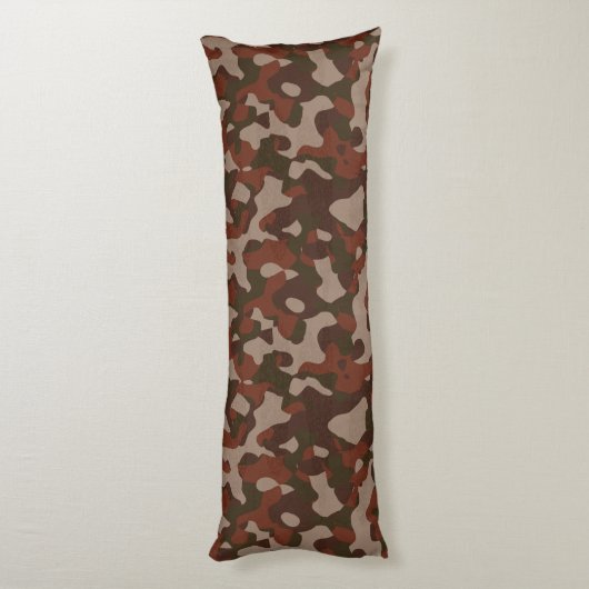 Rusty Red and Dark Olive Camo abstract ボディピロー (裏面 (縦))