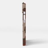 Rusty Red and Dark Olive Camo abstract iPhoneケース (左側面)