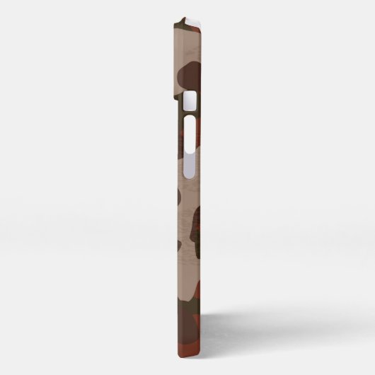 Rusty Red and Dark Olive Camo abstract iPhoneケース (左側面)