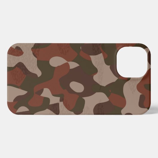 Rusty Red and Dark Olive Camo abstract iPhoneケース (裏面横)