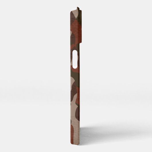 Rusty Red and Dark Olive Camo abstract iPhoneケース (右側面)