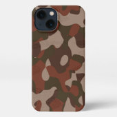 Rusty Red and Dark Olive Camo abstract iPhoneケース (裏面)