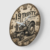 Rusty Tractor Vintage Farm ラージ壁時計 (傾斜)