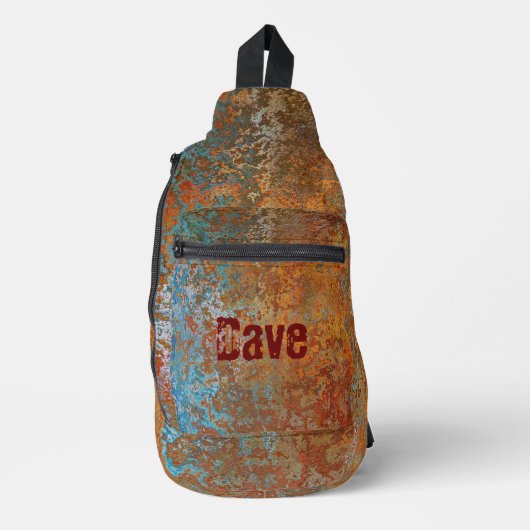 Rusty, Verdigris, Grunge Steampunk Personalized スリングバッグ (正面)
