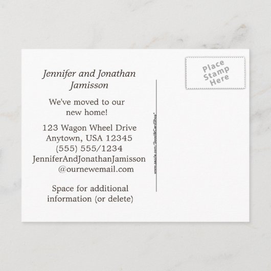 Rusty Wagon Wheels新しいアドレス案内 案内ポストカード (裏面)