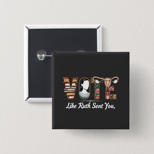 Ruthのような投票があなたにハリスLGBTQ平等を送った 缶バッジ (正面&裏面)