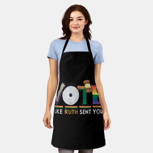 Ruthのように投票あなたをガヴェルfeminists Lgbtプライド エプロン (着用した状態)