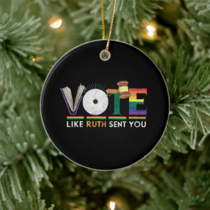 Ruthのように投票あなたをガヴェルfeminists Lgbtプライド セラミックオーナメント