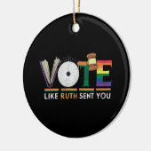 Ruthのように投票あなたをガヴェルfeminists Lgbtプライド セラミックオーナメント (左)