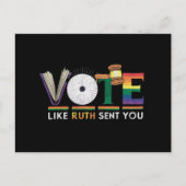 Ruthのように投票あなたをガヴェルfeminists Lgbtプライド ポストカード (正面)