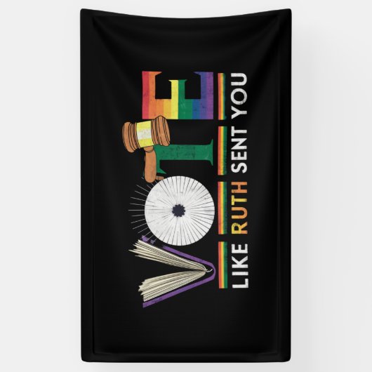 Ruthのように投票あなたをガヴェルfeminists Lgbtプライド 横断幕 (縦)