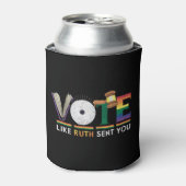Ruthのように投票あなたをガヴェルfeminists Lgbtプライド 缶クーラー (缶正面)