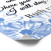 Ruth 1:16どこに行けば私は青いフローラを行く ポスター (角)