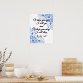 Ruth 1:16どこに行けば青いフローラ ポスター (キッチン)