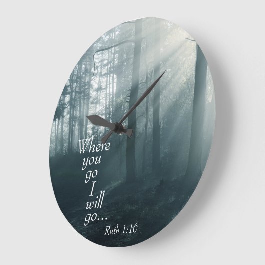 Ruth 1:16聖なる書物、 経典、どこに行けば私は行く ラージ壁時計 (傾斜)
