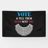 Ruth Bader – 投票と伝えるRuthがあなたを送った 横断幕 (横)