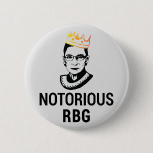 Ruth Bader Ginsburg、悪名高いRBG金ゴールドクラウン 缶バッジ