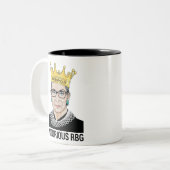 Ruth Bader Ginsburg Mug、Rbg Mug、悪名高いRBG ツートーンマグカップ (正面左)