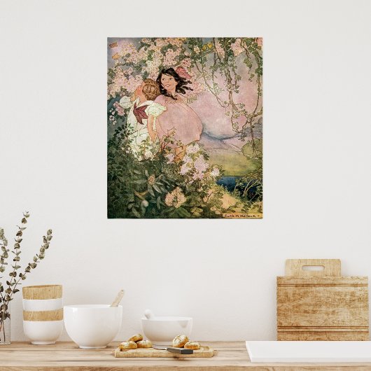 Ruth Hallockによる春の子供 ポスター (キッチン)