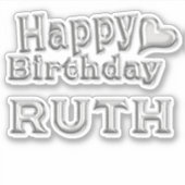 Ruth Happy Birthday silver Aufkleber Sticker シール (正面)