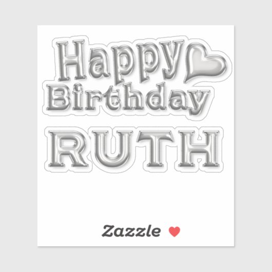 Ruth Happy Birthday silver Aufkleber Sticker シール (シート)