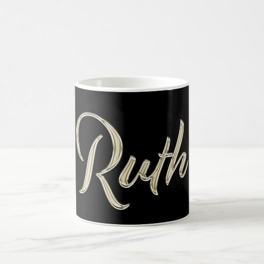 Ruth white gold Handwriting Tasse Kaffeetasse コーヒーマグカップ (中央)