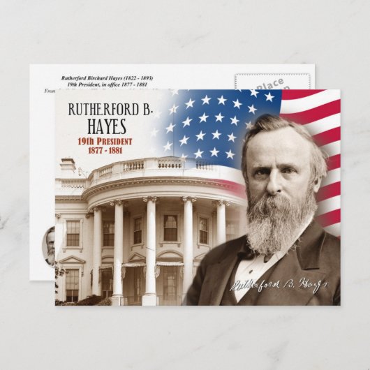 Rutherford B. Hayes – 第19期米国大統領 ポストカード (正面/裏面)