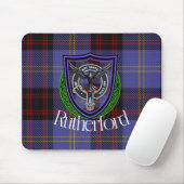 Rutherford Scottish Clan Tartan and Crest  マウスパッド (マウス)