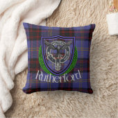 Rutherford Scottish Clan Tartan & Crest クッション (ブランケット)