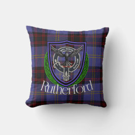 Rutherford Scottish Clan Tartan & Crest クッション