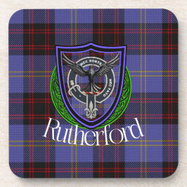 Rutherford Scottish Clan Tartan & Crest コースター
