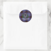 Rutherford Scottish Clan Tartan & Crest ラウンドシール (バッグ)