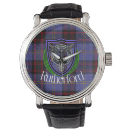 Rutherford Scottish Clan Tartan & Crest 腕時計