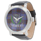 Rutherford Scottish Clan Tartan & Crest 腕時計 (アングル)