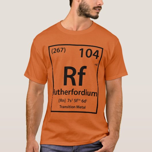 Rutherfordium要素（黒） Tシャツ (正面)