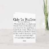 Ruthie Notecardへのオード カード (裏面)