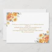 Rutic Wedding with Orange Flowers サンキューカード (裏面)