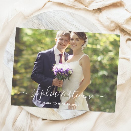 Rutic Wedding with Orange Flowers サンキューカード