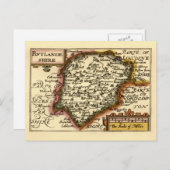 Rutland (Rutlandshire)カントリーイングランド歴史地図 ポストカード (正面/裏面)