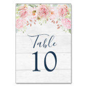 Rutsic Pink Floral Wedding Table Number Cards テーブルナンバー (裏面)