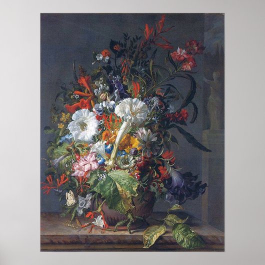 Ruysch - エンドウ, ユリ ボタン, ヒヤシンス 情熱 ポスター (正面)
