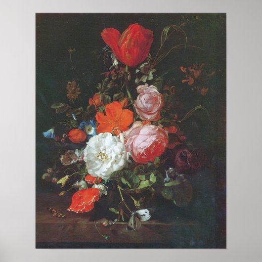 Ruysch - 花の花瓶 ポスター (正面)